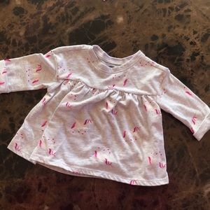 Unicorn Print 3/4 Sleeve Babydoll Top